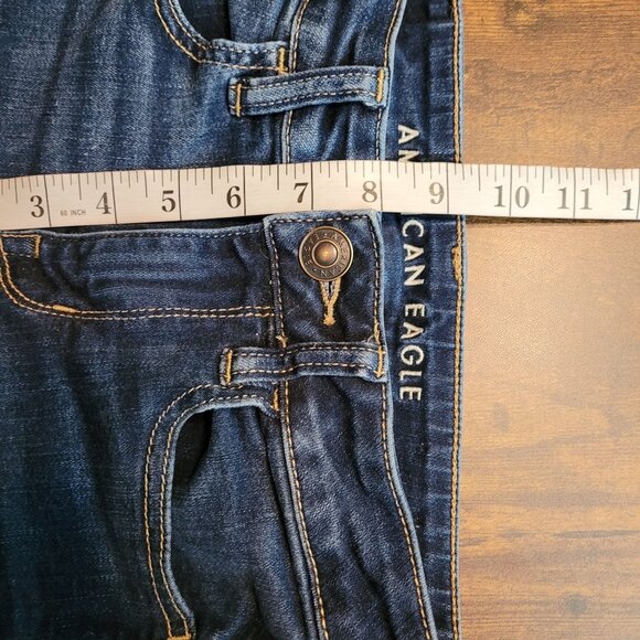 American Eagle Jeans 2 R Next Level Stretch Jegging Low Rise Medium Dark Wash - Picture 9 of 12
